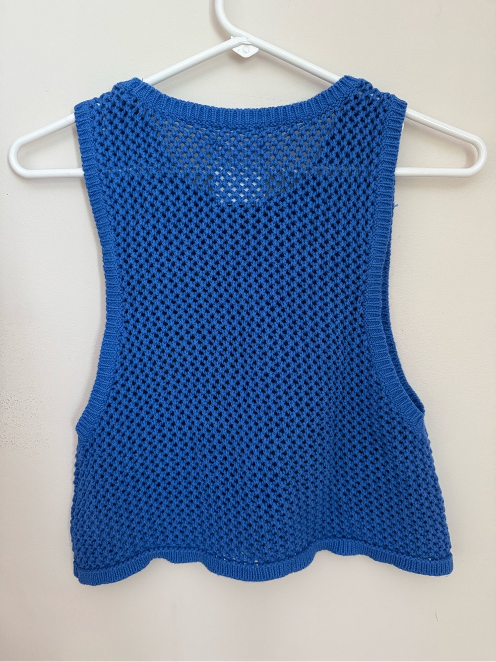Offline By Aerie Blue Open Knit Sweater Tank Top Women’s Small Beach Cover Up - Picture 2 of 5